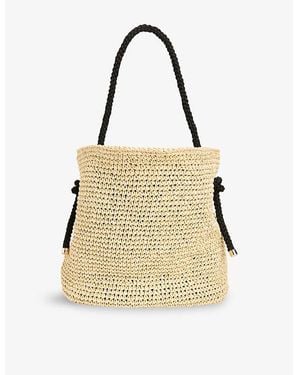 Whistles Attie Rope-Handle Straw Tote Bag - Metallic