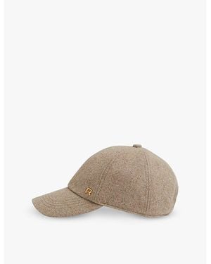 Reiss Fiona Brand-Plaque Wool-Blend Cap - Brown