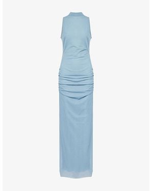 SIR. Ruby Open-Back Woven Gown - Blue