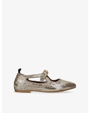 Anonymous Copenhagen Praise Metallic-Leather Ballet Flats - White