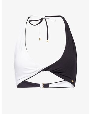 WE Are Tala Contrast Twist Bikini Top - White