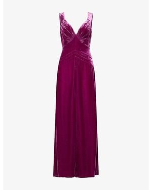 Reformation X Alexa Chung Legacy Velvet Gown - Purple