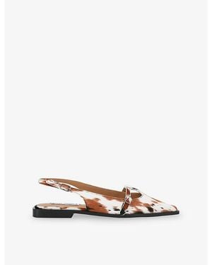 Steve Madden Synergy Pony-Hair Leather Sling-Back Flats - Multicolour