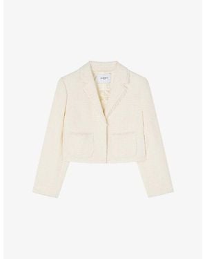 LK Bennett Carla Cropped Tweed Jacket - White