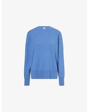 TOTEME Crewneck Regular-Fit Brushed-Cashmere Jumper - Blue