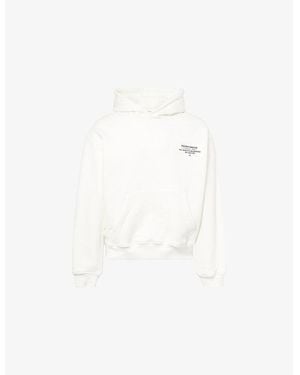 The Couture Club Design Dept Print Logo-Embroidered Cotton Hoody - White