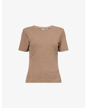 Varley Katrina Round-Neck Stretch-Jersey Top - Natural