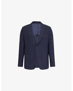 Percival Tailored Single-Breasted Linen Blazer - Blue