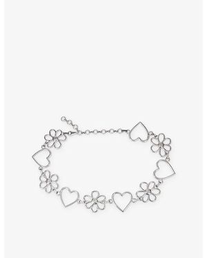 The Kooples Heart And Flowers Chain Belt - White