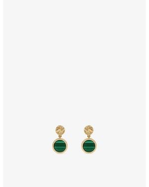Astley Clarke Terra 18Ct- Plated Sterling- And Malachite Drop Earrings - Multicolour