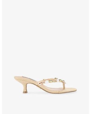 Steve Madden Goldcoast Raffia Heeled Sandals - Natural