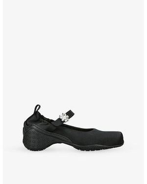 Simone Rocha Chunky-Sole Satin Ballet Flats - Black