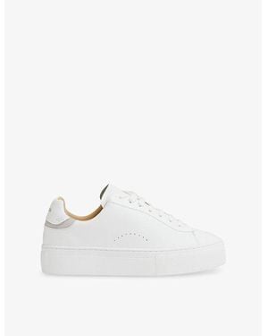 Reiss Francesca Chunky-Sole Leather Low-Top Trainers - White