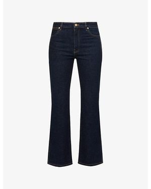 JOSEPH Duke Flared Cropped Stretch-Cotton Jeans - Blue