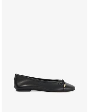 Dune Haliah Leather Ballet Flats - Black