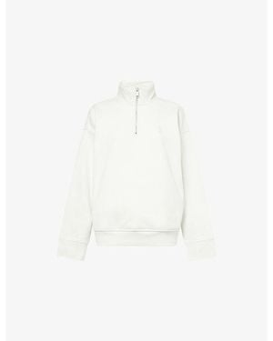 On Shoes Club Collective Quarter-Zip Cott-Jersey Top - White
