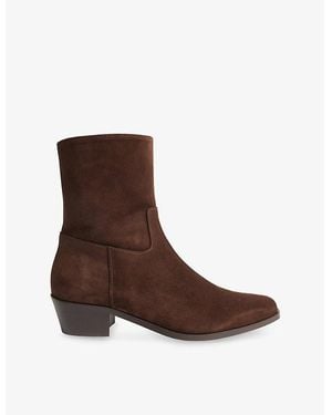 Whistles Clean Western Suede Ankle Boots - Brown