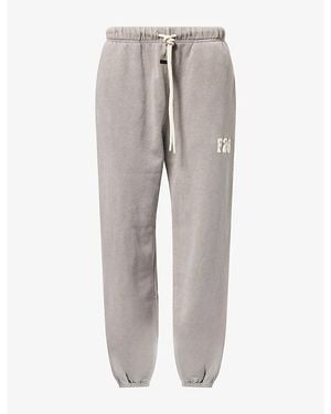 Fear Of God Classic-Fit Logo-Embroidered Cotton-Fleece Jogging Bottoms - Grey