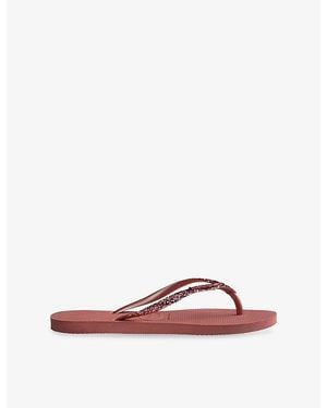 Havaianas Slim Glitter Ii Rubber Flip-Flops - Red