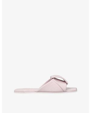 Loewe Origami Leather Slides - Pink