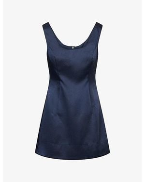 Reformation Franceska Satin Mini Dress - Blue