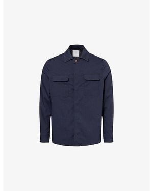 Eleventy Suede Over Shirt Jacket - Blue