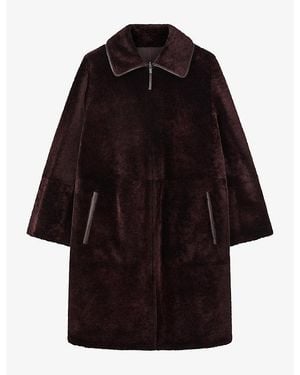 JOSEPH Caspian Reversible Shearling And Leather Coat - Black