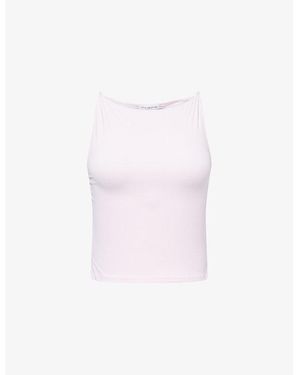 GOOD AMERICAN Scuba Sleeveless Stretch-Woven Tank Top - Pink
