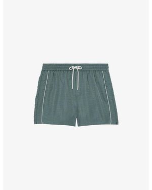Reiss Breeze Pipe-Detail Woven Swim Shorts - Green