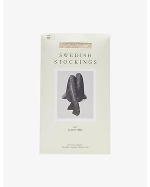 Swedish Stockings Lo Lace 40 Denier Stretch-Knit Tights - White