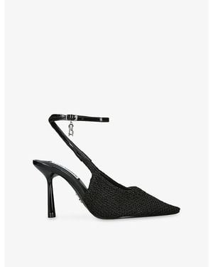 Steve Madden Ascension Heeled Woven Sling-Back Courts - Black