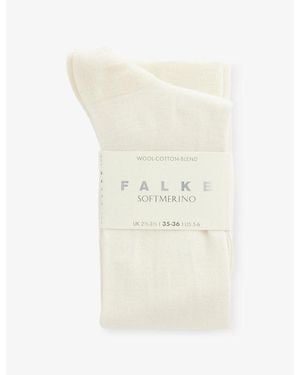 FALKE Softmerino Stretch-Wool Blend Socks - White