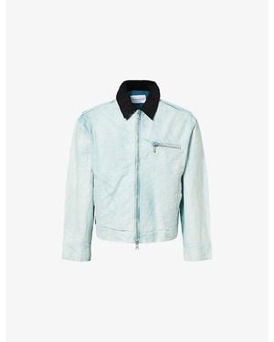 MKI Miyuki-Zoku Sunfaded Corduroy-Collar Cotton Jacket - Blue