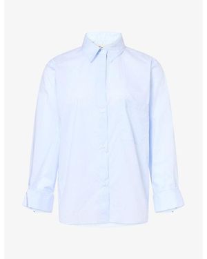 Twp Next Morning Relaxed-Fit Cotton Shirt - Blue