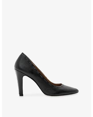 AllSaints Anna Heeled Leather Court Shoes - Black