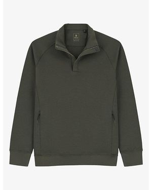 BOGGI Half-Zip Stretch-Cotton Sweatshirt - Green