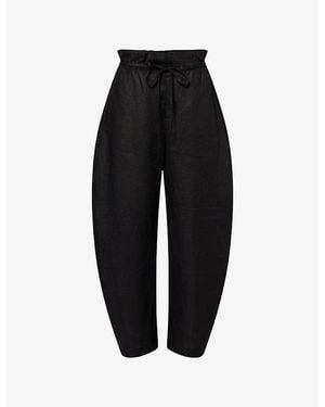 Dissh Blaise Paperbag Linen Pants - Black