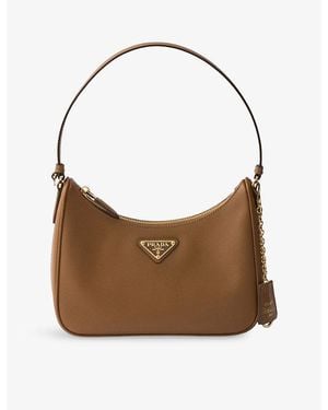 Prada Re-Edition 2005 Saffiano-Leather Shoulder Bag - Brown