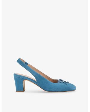LK Bennett Louise Suede Sling-Back Ballerina Heels - Blue