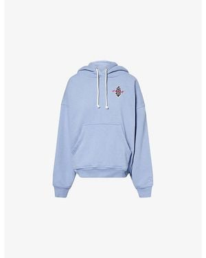 Fp Movement Final Call Logo-Print Cotton-Blend Hoody - Blue