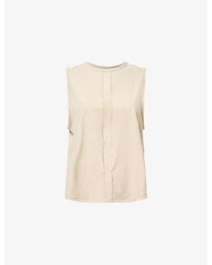 Now You Live Bowden Sheer-Panel Stretch-Jersey Vest Top - Natural
