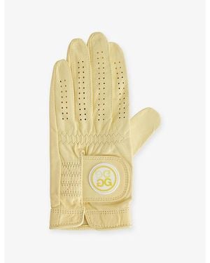 G/FORE Signature Logo Leather Golf Glove - Metallic