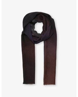 eem Maxi Abstract Print Wool-Silk Scarf - Black