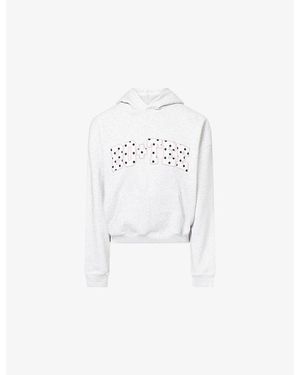 BO+TEE Logo-Embellished Cotton-Blend Hoody - White