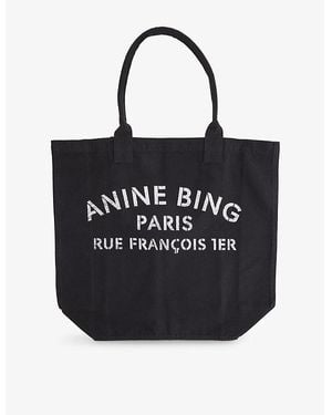 Anine Bing Leo Canvas Tote Bag - Black