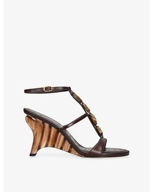 Sam Edelman Massey Wedge Heeled Leather Sandals - Brown