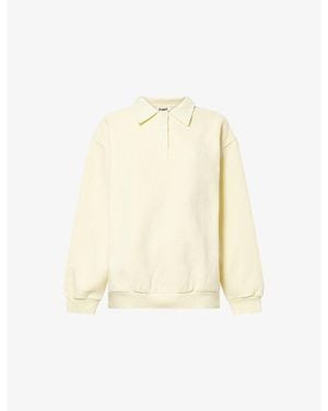 4th & Reckless Clover Logo-Embroidery Cotton-Jersey Sweatshirt - Natural