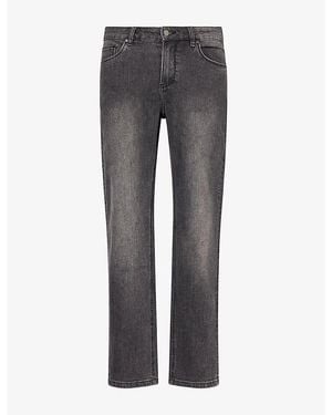 Arne Faded-Wash Straight-Leg Denim Jeans - Grey