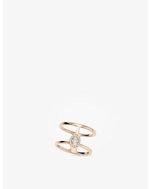 Messika Glam'Azone Two-Row Diamond Pavé Ring - Metallic