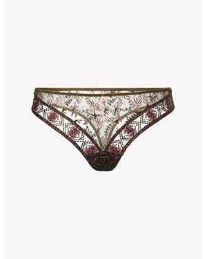 Aubade Tanga Mid-Rise Lace Thong - White